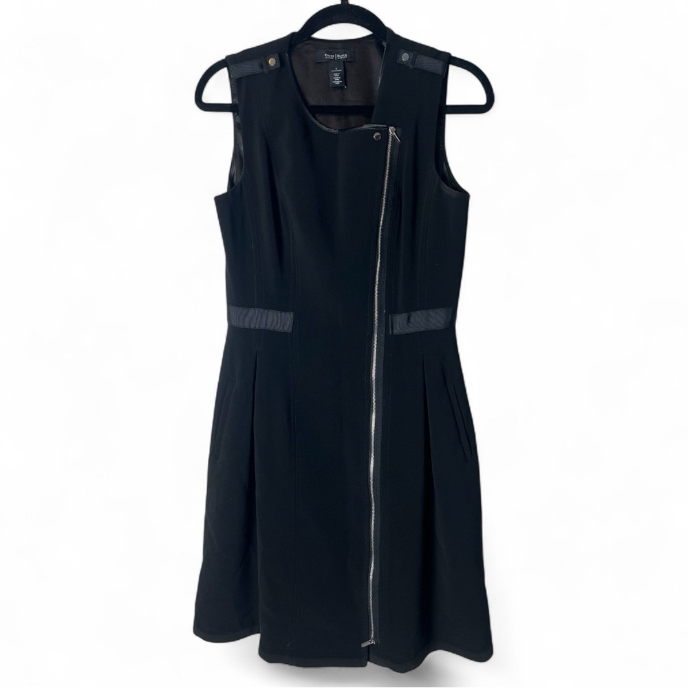 White House Black‎ Market Women’s Black Sleeveless Zip Dress Corp Goth – Sz. 6